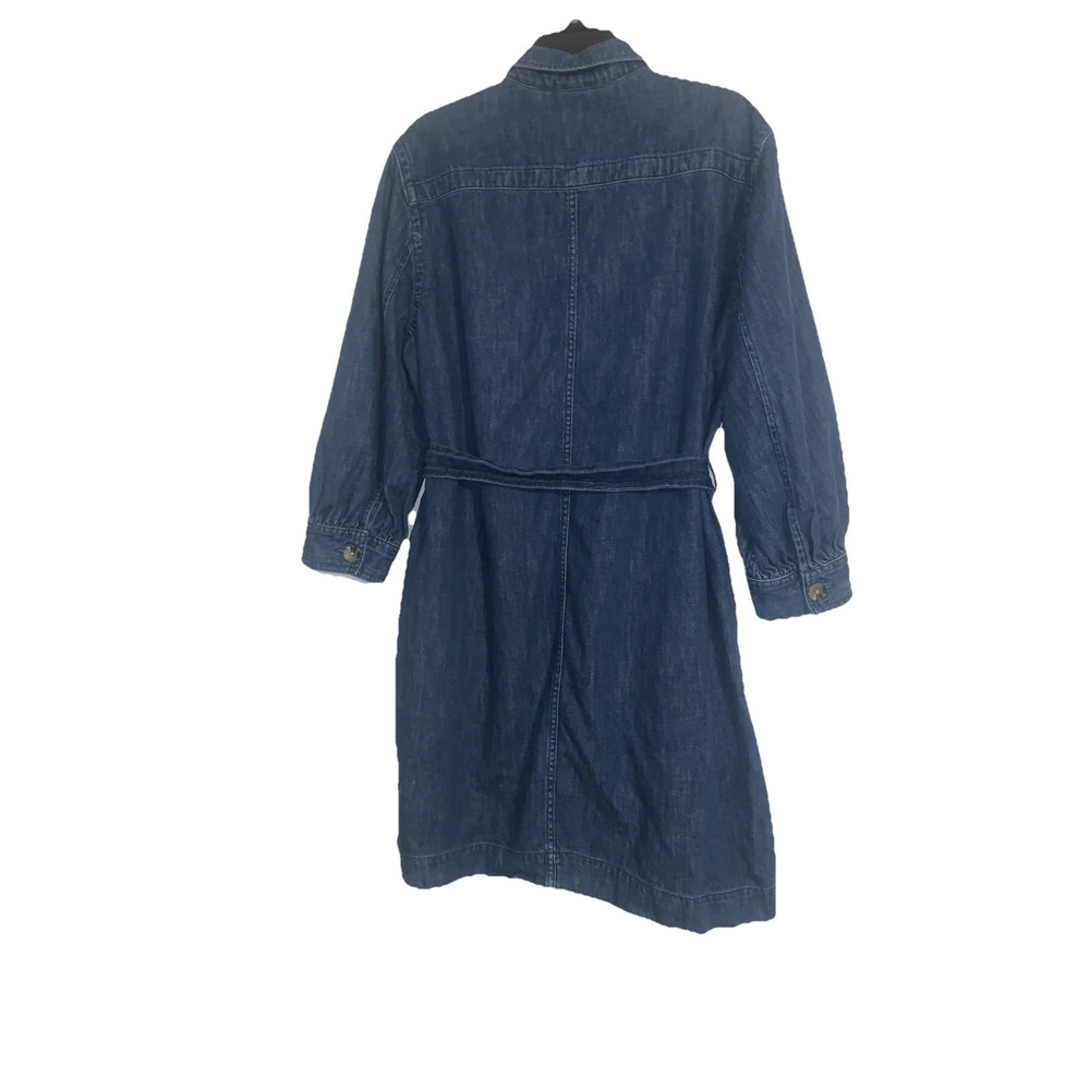 Free Assembly Denim Shirt Dress XL Ballon Sleeve Utility Belted Medium Wash Chic - Picture 11 of 15